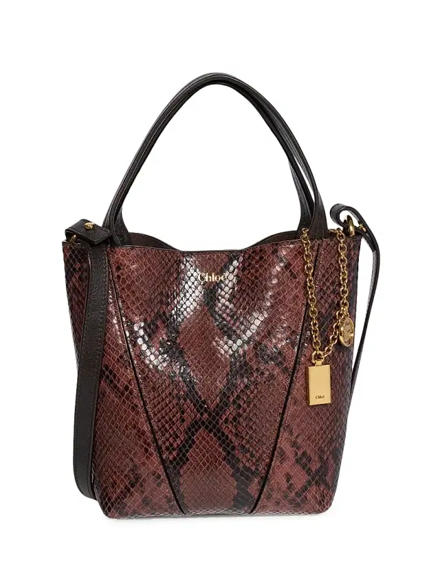 Women's Spin  Snake-Embossed Leather Tote Bag - Rosewood