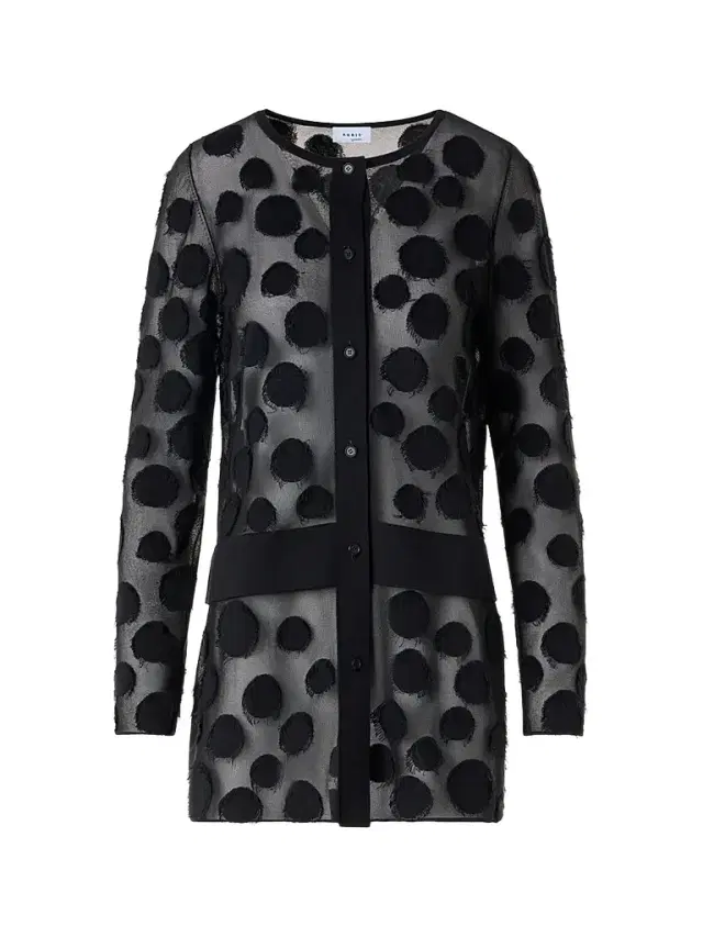 Akris punto Women's Polka Dot Intarsia-Knit Tulle Cardigan - Black