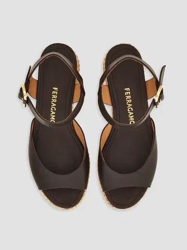 Ferragamo Women's Nerea 90MM Leather Espadrille Sandals - Naturale Biscotto - Size 11 | Thumbnail 5 Ferragamo Women's Nerea 90MM Leather Espadrille Sandals - Naturale Biscotto - Size 11 | Thumbnail 5
