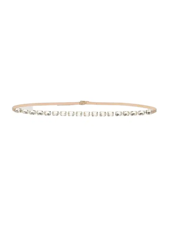 Women's Jewelled Nappa Leather Belt - Beige