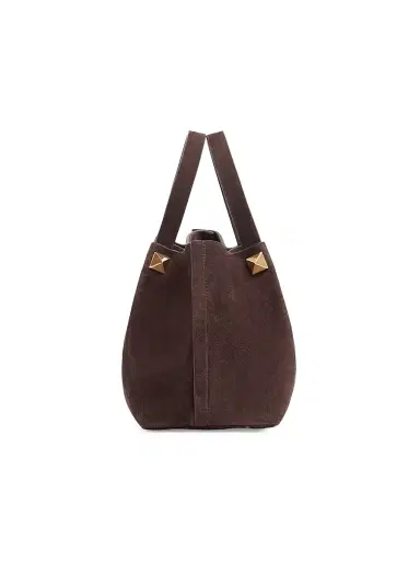 Valentino Garavani Women's Shopping Bag in Soft Suede - Ebony | Thumbnail 3