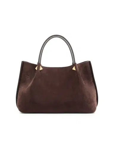 Valentino Garavani Women's Shopping Bag in Soft Suede - Ebony | Thumbnail 4