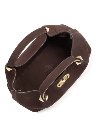 Valentino Garavani Women's Shopping Bag in Soft Suede - Ebony | Thumbnail 5