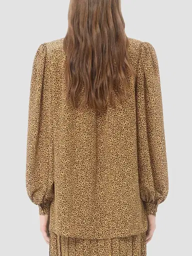 Valentino Garavani Women's Crepe De Chine Shirt with Micromacula Print - Animal Print - Size 0 | Thumbnail 5