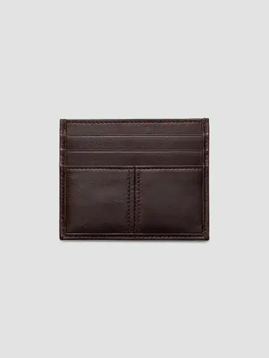 Prada Men's Leather Card Holder - Dark Brown | Thumbnail 2
