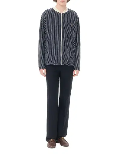 Valentino Garavani Men's Viscose Sweatshirt with Striped Vlogo - Navy Butter - Size Small | Thumbnail 2