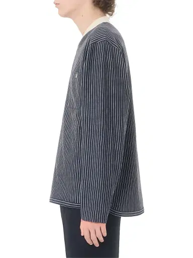 Valentino Garavani Men's Viscose Sweatshirt with Striped Vlogo - Navy Butter - Size Small | Thumbnail 4
