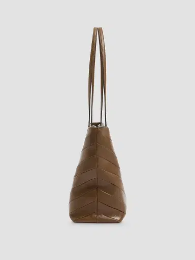 Valentino Garavani Women's Jean Medium Shopping Bag in Nappa with Chevron Motif - Tundra | Thumbnail 5
