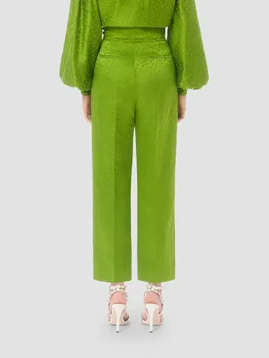 Valentino Garavani Women's Jacquard Pants in Silk-Linen - Avocado - Size 8 | Thumbnail 5 Valentino Garavani Women's Jacquard Pants in Silk-Linen - Avocado - Size 8 | Thumbnail 5