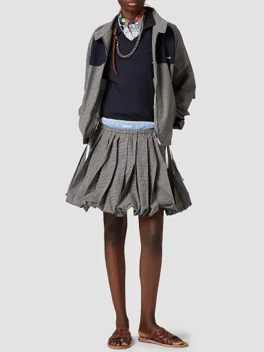 Miu Miu Women's Checked Poplin Shirt | Thumbnail 2 Miu Miu Women's Checked Poplin Shirt | Thumbnail 2
