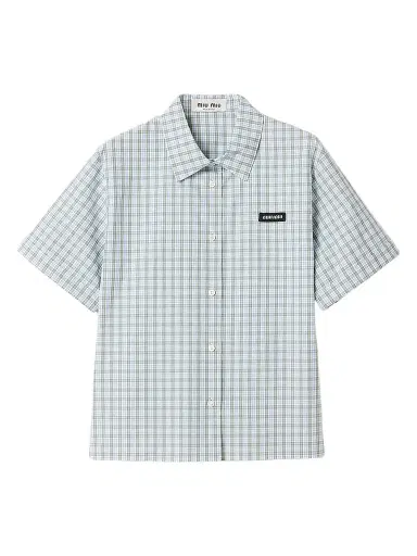 Miu Miu Women's Checked Poplin Shirt | Thumbnail 1 Miu Miu Women's Checked Poplin Shirt | Thumbnail 1