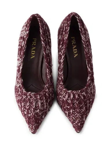 Prada Women's Knit Pumps - Red | Thumbnail 2