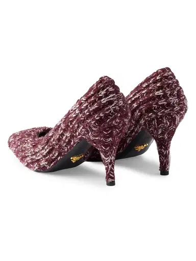 Prada Women's Knit Pumps - Red | Thumbnail 3