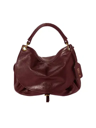 Miu Miu Women's Rendezvous Leather Hobo Bag - Dark Red | Thumbnail 1