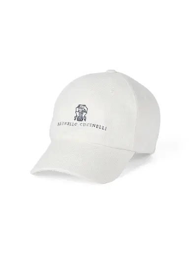 Brunello Cucinelli Men's Silk, Linen and Wool Hopsack Baseball Cap - Off White - Size XL | Thumbnail 1 Brunello Cucinelli Men's Silk, Linen and Wool Hopsack Baseball Cap - Off White - Size XL | Thumbnail 1