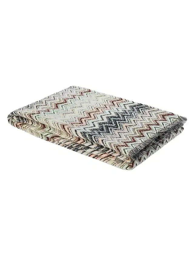 Missoni Forest Zigzag Cotton-Wool Throw Blanket - Blue Multicolor
