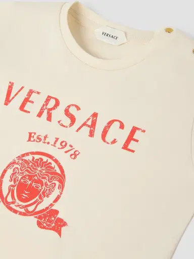 Versace Baby Girl's & Little Girl's Varsity-Print Cotton T-Shirt - Cream - Size 3 | Thumbnail 3