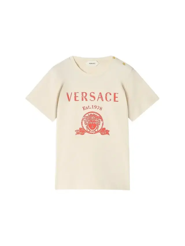 Versace Baby Girl's & Little Girl's Varsity-Print Cotton T-Shirt - Cream