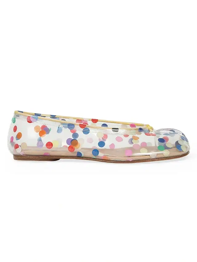 Maison Margiela Women's Tabi Polka Dot Ballet Flats - Transparent Multicolor