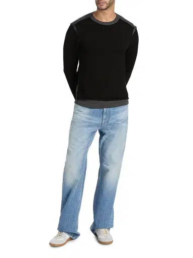 MM6 MAISON MARGIELA Men's Wool Crewneck Sweater - Black Dark Grey - Size XXL | Thumbnail 2