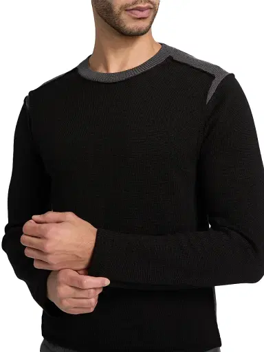 MM6 MAISON MARGIELA Men's Wool Crewneck Sweater - Black Dark Grey - Size XXL | Thumbnail 6