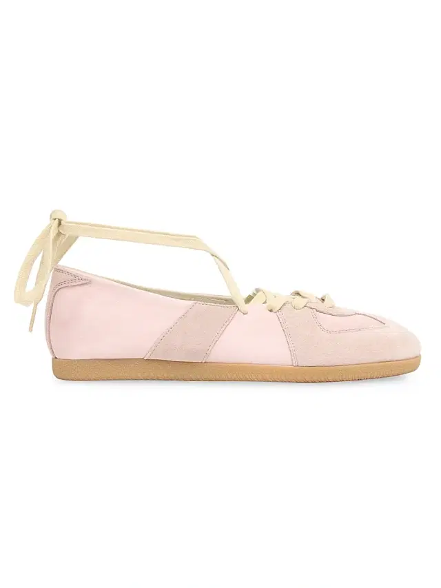Maison Margiela Women's Replica Leather Lace-Up Ballet Flats - Pale Blush