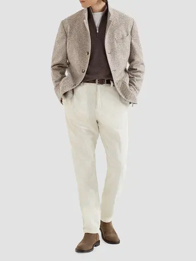 Brunello Cucinelli Men's Cashmere Sweater with Half Zip - Brown - Size 52 | Thumbnail 6 Brunello Cucinelli Men's Cashmere Sweater with Half Zip - Brown - Size 52 | Thumbnail 6