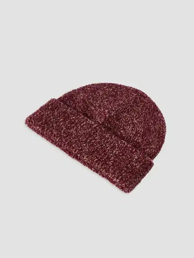 Brunello Cucinelli Men's Virgin Wool, Silk and Cashmere Ribbed Beanie - Burgundy | Thumbnail 2 Brunello Cucinelli Men's Virgin Wool, Silk and Cashmere Ribbed Beanie - Burgundy | Thumbnail 2