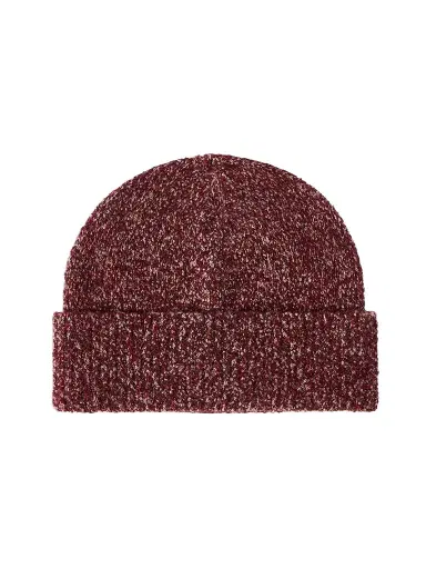 Brunello Cucinelli Men's Virgin Wool, Silk and Cashmere Ribbed Beanie - Burgundy | Thumbnail 1 Brunello Cucinelli Men's Virgin Wool, Silk and Cashmere Ribbed Beanie - Burgundy | Thumbnail 1
