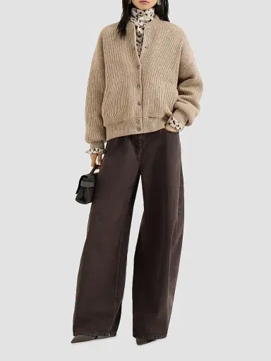 Brunello Cucinelli Women's Cashmere English Rib Knit Bomber Jacket with Thermore Padding | Thumbnail 6 Brunello Cucinelli Women's Cashmere English Rib Knit Bomber Jacket with Thermore Padding | Thumbnail 6