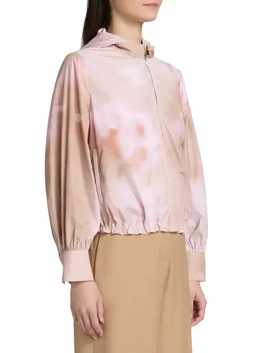 Fabiana Filippi Women's Abstract Floral Taffeta Hooded Jacket - Memento Rosae - Size 8 | Thumbnail 4