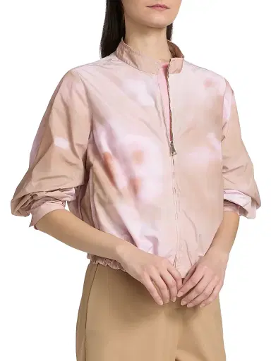 Fabiana Filippi Women's Abstract Floral Taffeta Hooded Jacket - Memento Rosae - Size 8 | Thumbnail 6