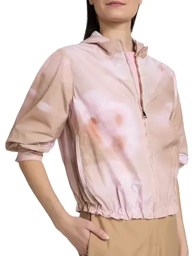 Fabiana Filippi Women's Abstract Floral Taffeta Hooded Jacket - Memento Rosae - Size 8 | Thumbnail 7