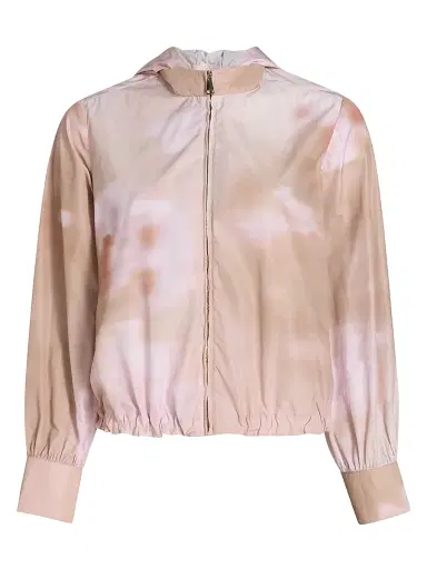 Fabiana Filippi Women's Abstract Floral Taffeta Hooded Jacket - Memento Rosae - Size 8 | Thumbnail 1