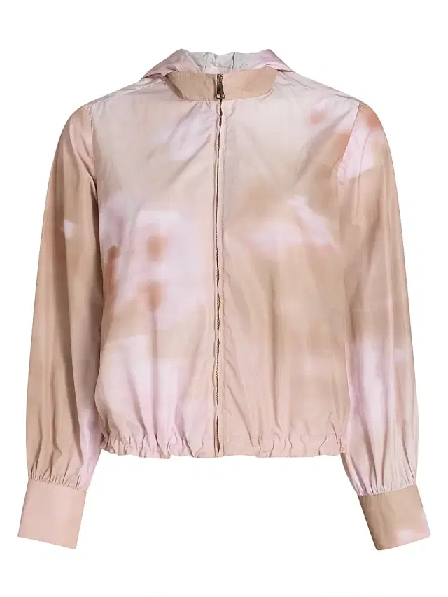 Fabiana Filippi Women's Abstract Floral Taffeta Hooded Jacket - Memento Rosae