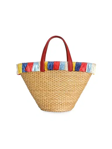 Dolce & Gabbana Girl's DG Fringe-Trimmed Straw Bag | Thumbnail 4 Dolce & Gabbana Girl's DG Fringe-Trimmed Straw Bag | Thumbnail 4