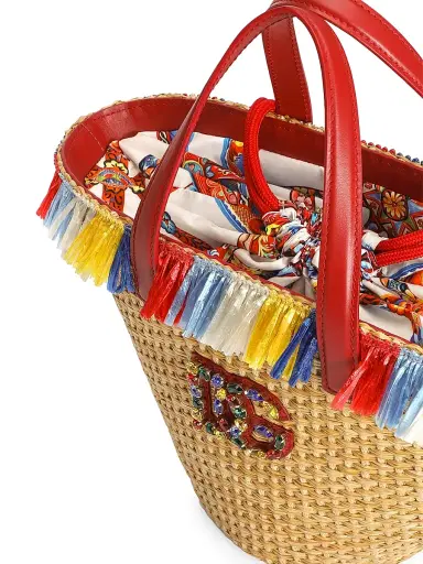 Dolce & Gabbana Girl's DG Fringe-Trimmed Straw Bag | Thumbnail 5 Dolce & Gabbana Girl's DG Fringe-Trimmed Straw Bag | Thumbnail 5