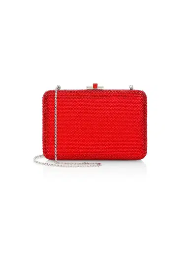 Judith Leiber Couture Women's Slim Slide Crystal Clutch - Red | Thumbnail 1