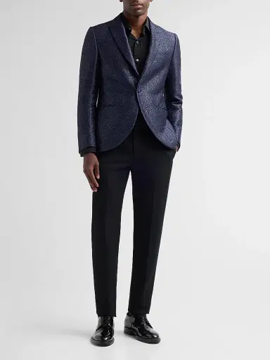 Pal Zileri Men's Sparkle Donegal-Effect Dinner Jacket - Blue - Size 46 | Thumbnail 2 Pal Zileri Men's Sparkle Donegal-Effect Dinner Jacket - Blue - Size 46 | Thumbnail 2