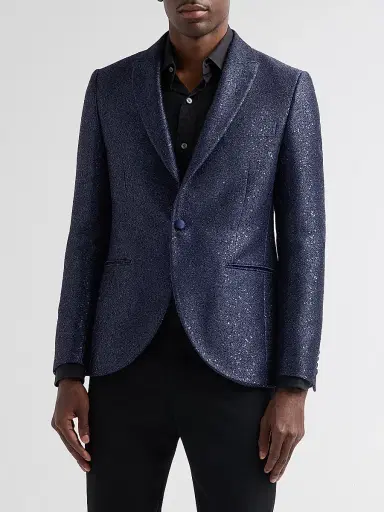 Pal Zileri Men's Sparkle Donegal-Effect Dinner Jacket - Blue - Size 46 | Thumbnail 4 Pal Zileri Men's Sparkle Donegal-Effect Dinner Jacket - Blue - Size 46 | Thumbnail 4