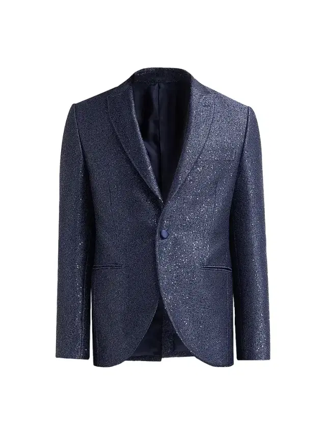 Men's Sparkle Donegal-Effect Dinner Jacket - Blue