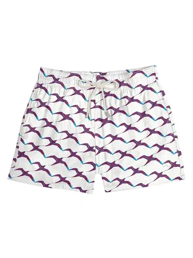Arrels Barcelona Men's White Birds Swim Shorts - White | Thumbnail 1