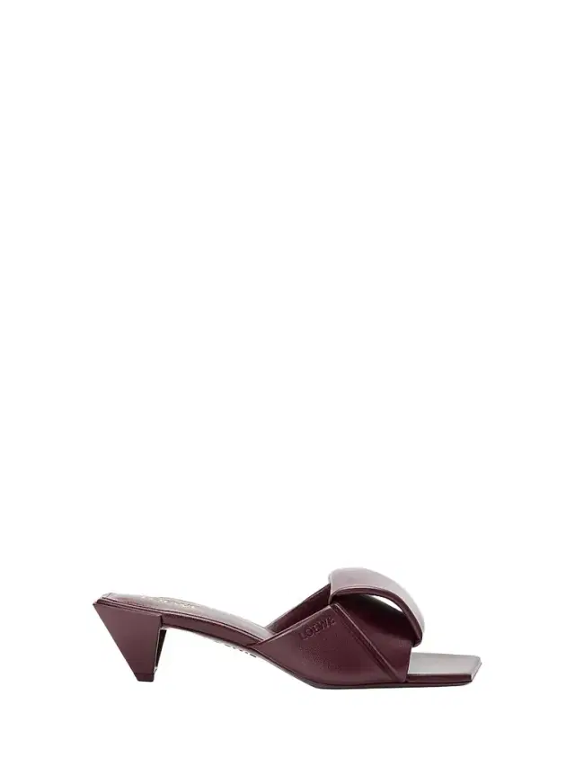 LOEWE Women's Origami 45MM Leather Mules - Dark Burgundy