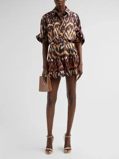 Zimmermann Women's Aster Silk Ikat-Inspired Shirt | Thumbnail 2 Zimmermann Women's Aster Silk Ikat-Inspired Shirt | Thumbnail 2