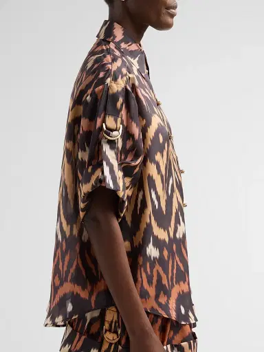 Zimmermann Women's Aster Silk Ikat-Inspired Shirt | Thumbnail 4 Zimmermann Women's Aster Silk Ikat-Inspired Shirt | Thumbnail 4