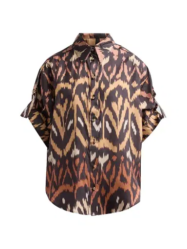 Zimmermann Women's Aster Silk Ikat-Inspired Shirt | Thumbnail 1 Zimmermann Women's Aster Silk Ikat-Inspired Shirt | Thumbnail 1