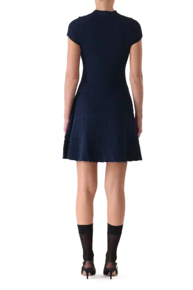 Jason Wu Collection SHORT SLEEVE CABLE KNIT FIT AND FLARE DRESS | Thumbnail 4
