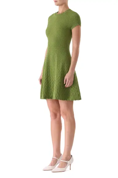 Jason Wu Collection SHORT SLEEVE CABLE KNIT FIT AND FLARE DRESS | Thumbnail 4