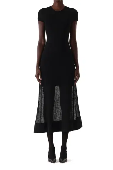 Jason Wu Collection SHORT SLEEVE DROP WAIST LAYERED KNIT DRESS | Thumbnail 2
