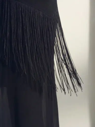 Jason Wu Collection V-NECK FRINGE KNIT MIDI DRESS WITH SLIP | Thumbnail 3
